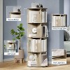 360° Rotating Bookshelf, 4-Tier Spinning Bookcase Tower, Floor Standing Storage for Small Spaces, Bedroom, Living Room - 4 of 4
