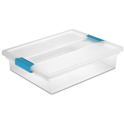 Sterilite Large 5.7 Qt Multi-Purpose File Clip Storage Box Organizing Tote Container with Latching Lid and Handles for Homes and Offices, (24 Pack)