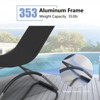 Set of 2 Outdoor Chaise Lounge Chairs - Adjustable Backrest & Headrest, All-Weather Poolside Recliners (Modern Black Design) - 4 of 4