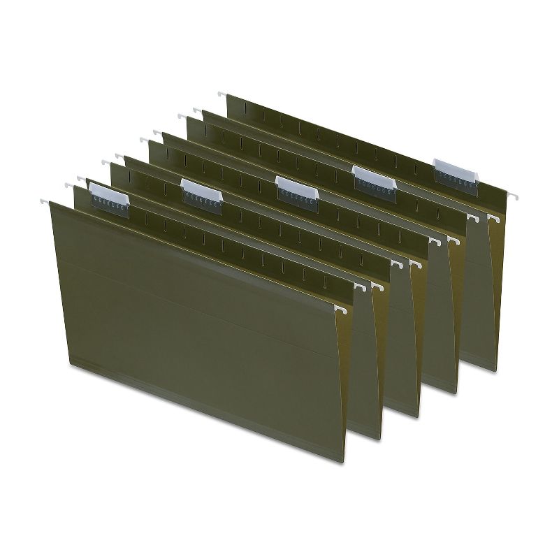 MyOfficeInnovations Recycled Reinforced Hanging File Folders 5-Tab Lgl Std Gn 25/BX 726595, 1 of 7