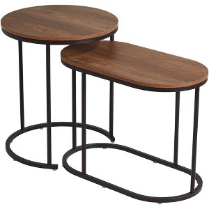 Studio 55D Santa Maria Walnut Nesting Accent Tables Set of 2 - 1 of 4