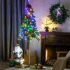 HOMCOM 6ft Pencil Prelit Artificial Christmas Tree Holiday Decoration with Warm White or Colorful LED Lights, Steel Base - 2 of 4