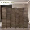 FDW 3/4/6 Panel 5.75ft Wooden Room Divider Tall Privacy Wall Divider Screen Divider with Adjustable Louvers Versatile and Stylish Privacy Screen - 2 of 4