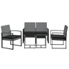 vidaXL Garden Dining Set Dark Gray Polypropylene with Rattan Look - 3 of 4