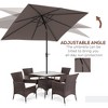 Okak 9X7IN Patio Umbrella with Solar LED, Outdoor Umbrella with Crank and Tilt Design, Parasol Umbrella for Garden, Backyard, Deck - 2 of 4