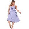 Agnes Orinda Women's Plus Size Tie Bow Sleeveless Flowy Slip Cute Midi Cami Sundresses - 3 of 4