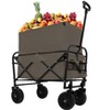 CAVINAS 3-in-1 Foldable Wagon Cart, Heavy Duty Utility Shopping Cart with All-Terrain Wheels, Dual-Layer Storage Wagons for Camping - 2 of 4