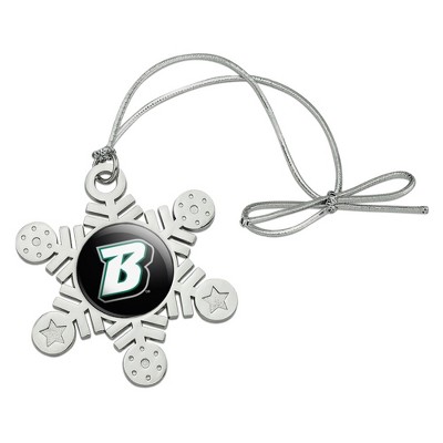 Binghamton University Logo Metal Snowflake Christmas Tree Holiday Ornament