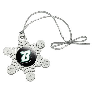 Binghamton University Logo Metal Snowflake Christmas Tree Holiday Ornament - 1 of 3