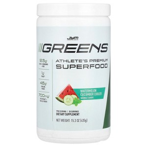 JYM Supplement Science Greens, Athlete's Premium Superfood, Watermelon Cucumber Cooler, 15.3 oz (435 g) - 1 of 2