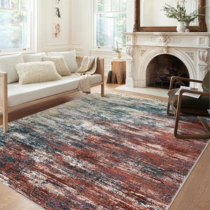 Washable Runner Rug  Entryway Runner Rug Non Slip Low Pile Hallway Runners Indoor Soft  Abstract Throw Rugs for Entrance  Bedroom - 1 of 4