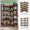 5-Tier Convertible Corner Bookshelf, Two Splicing Modes Retro Corner Bookcase with Storage Shelves, Heavy Duty L Shaped Display Storage Shelf - 4 of 4