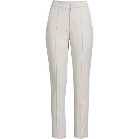 Lands' End Women's High Rise Bi Stretch Pintuck Pencil Ankle Pants - 2 -  Light Stone : Target