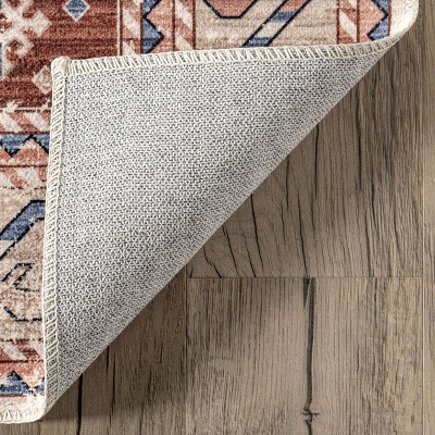 Eco-Chic Rust 4' x 6' Synthetic Non-Slip Washable Area Rug