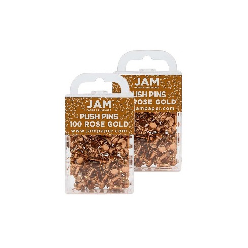 Jam Paper Colored Pushpins Rose Gold Push Pins 2 Packs Of 100 22432063a :  Target