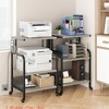 Home Office 3-Tier Large Printer Stand w/ Power Outlets & USB Ports, Industrial Rolling Printer Cart w/ Heavy Duty Metal Frame & Adjustable Shelf - 3 of 4