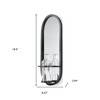 HomeRoots 19" Black And Clear Glass Bottle Metal And Mirrored Glass Oval Wall Vase - 3 of 4