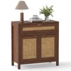 Costway 1/2 PCS Buffet Cabinet Sideboard Storage Cabinet Rattan Doors & Drawer Adjustable Shelf - 4 of 4