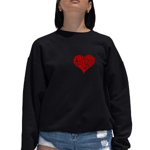 LA Pop Art All You Need is Love - Women's Word Art Crewneck Sweatshirt - 1 of 4