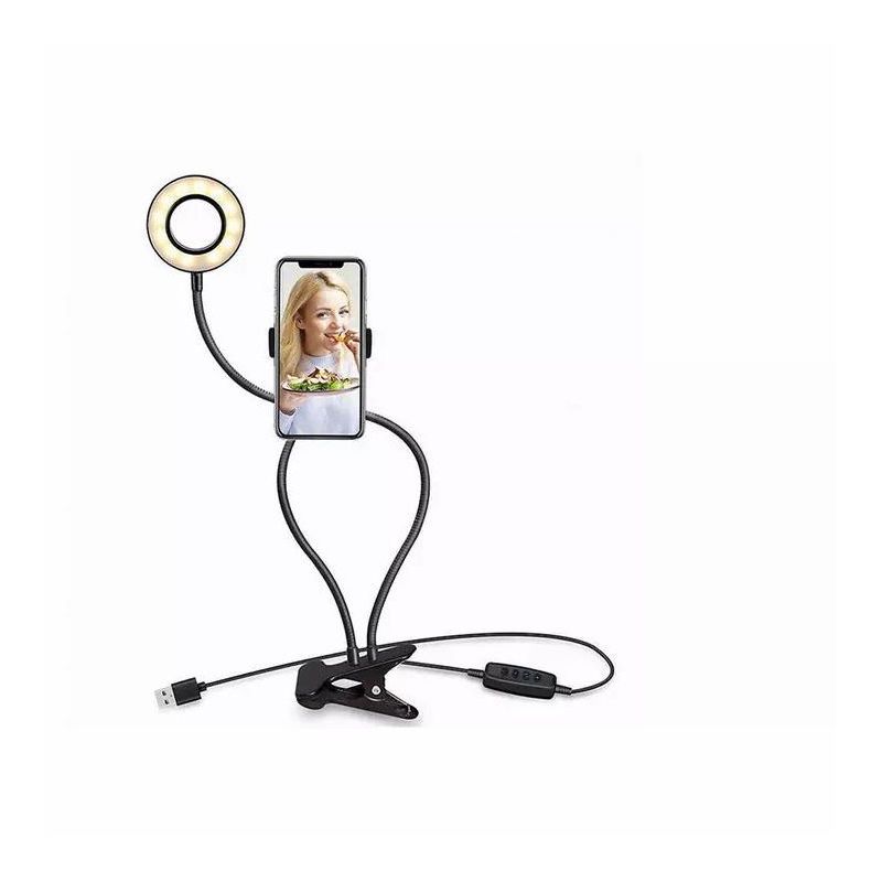 Link LED Selfie Ring Light with Cell Phone Holder with Flexible Stand & Long Arm for Live Stream/Makeup 3 Light Modes and Brightness Levels, 1 of 6
