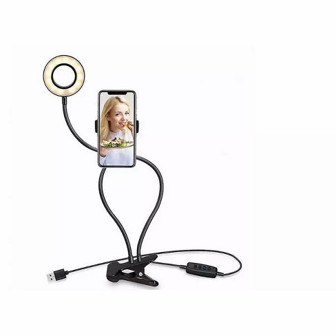 Selfie Ring Light with Flexible Clip Cell Phone Holder for TikTok Live Stream 