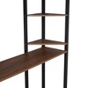 Sapphtopaz Full Size Loft Bed with Desk & 2 Shelves, Metal Bed Frame with Ladder & Safety Guardrail, Space-Saving Bunk Bed for Adults & Teen - 2 of 4