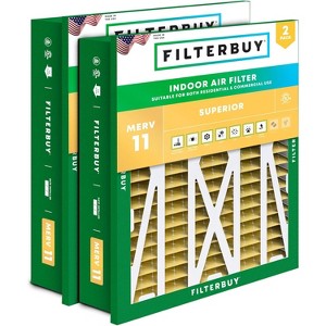 Filterbuy 20x25x5 Air Filter (2-Pack), Pleated MERV 11 Allergen Defense ...
