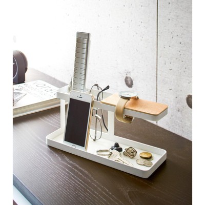 Tower Desk Organizer in Black Steel with Walnut Accent