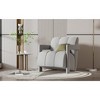 APRILSOUL 26.3'' Modern Minimalist Leisure Armchair, Armchair with L-shaped Armrests and Polyester Fabric for Living Room,White - 2 of 4