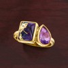 Ross-Simons Purple Turquoise and 1.10 Carat Amethyst Toi Et Moi Ring in 18kt Gold Over Sterling - 4 of 4