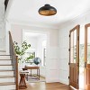 Dewdrop Modern Flush Mount Ceiling Light, Black and Gold Semi Dome Metal Fixture for Bedroom Hallway Entryway - 4 of 4