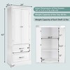 Costway 62'' Tall Bathroom Freestanding Floor Storage Cabinet with  2 Doors Shelves Drawers - 4 of 4