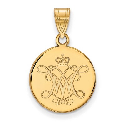 Black Bow Jewelry 14k Yellow Gold College of William & Mary Tribe NCAA Medium Pendant