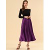 INSPIRE CHIC Women's Party Elastic Waist Metallic Shiny Accordion Pleated Midi Skirt - 3 of 4
