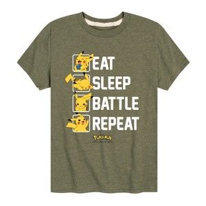 Boys' - Pokémon - Eat Sleep Battle Repeat Short Sleeve Graphic T-Shirt - 1 of 4