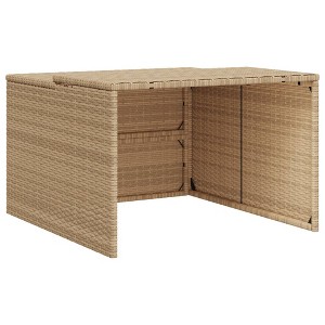 vidaXL Robot Mower Garage Beige 33.9"x35.4"x20.5"/22.4" Poly Rattan - 1 of 1
