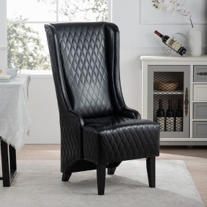 Grungis High-Back Velvet Accent Chair, Comfy Armless Chair with Soft Padded & Wooden Legs,23.03" W Accent Chair for Bedroom,Reading Room,Office - 1 of 4