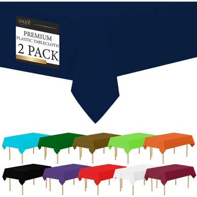 Plastic Tablecloth Disposable, Tablecloths for Rectangle Tables 54 inch. x 108 inch. Fits Tables Up to 8 Feet, Table Cloth for Party - SparkSettings