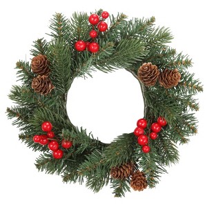 Haute Decor 2pk Classic Adjustable Candle Ring Red Berries Artificial Swag Red - 1 of 3