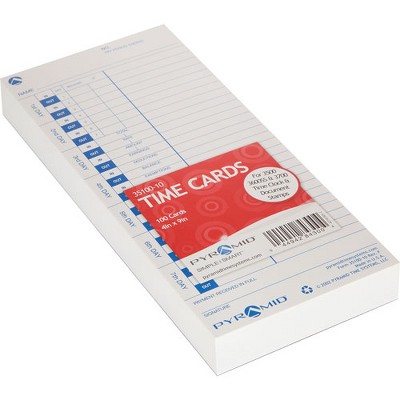 Pyramid Time Systems Pyramid Time Cards for 3000HD 3500 3550SS 3600SS 3700 Time Clocks 100/Pack