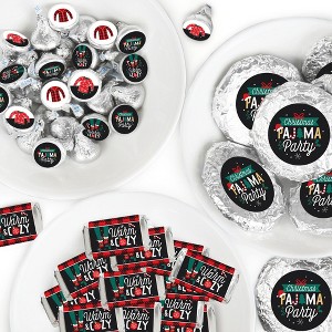 Big Dot of Happiness Christmas Pajamas - Holiday Plaid PJ Party Candy Favor Sticker Kit - 304 Pieces - 1 of 4