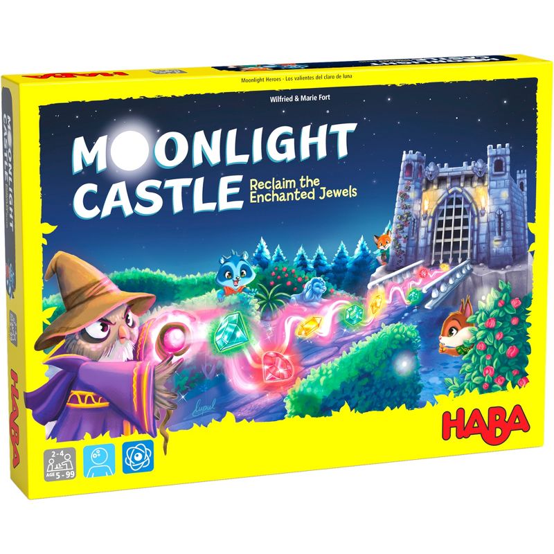 HABA Moonlight Castle - Children's Board Game with 3D Castle and Floating Gems, 1 of 9