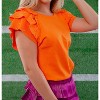 Women's Rhinestone Ruffled Rib Knit Top - BiBi - 3 of 4