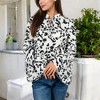 Anna-Kaci Women's Ruffle Trim Tiered Blouse with Bow Tie Neckline and Bell Sleeves Casual Top - 3 of 4