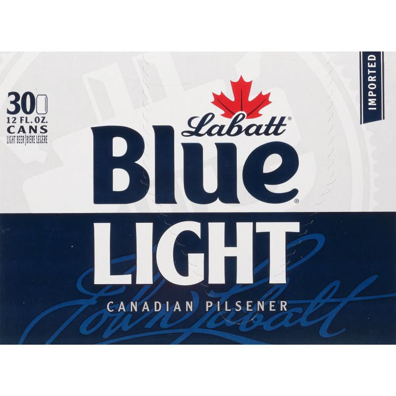Labatt Blue Light Canadian Pilsener Beer - 30pk/12 fl oz Cans, 1 of 8