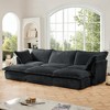 Oversized 120" Corduroy Slipcovered 3 Seater Modular Sleeper Sectional Sofa Bed with French Edges and Removable Covers, 6-Piece Free combination - 3 of 4