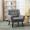 XINGHANZHENXUAN Modern Accent Chair, Armchair for Living Room, Bedroom & Home Office, Black Frame - 3 of 4
