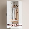 Double-door wardrobe, 72-inch wooden wardrobe with hanging rod, featuring 18 adjustable shelves, ideal for bedroom clothing storage. - 4 of 4
