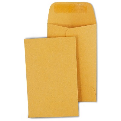 Staples Gummed Currency Envelopes 2 1/4" x 3 1/2" Brown 500/Box (19848-CC)