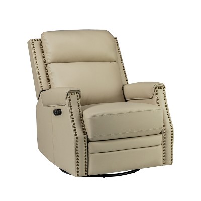 Set of 2 Hieronymus Genuine Leather Power Rocking Recliner with Tufted Design | ARTFUL LIVING DESIGN